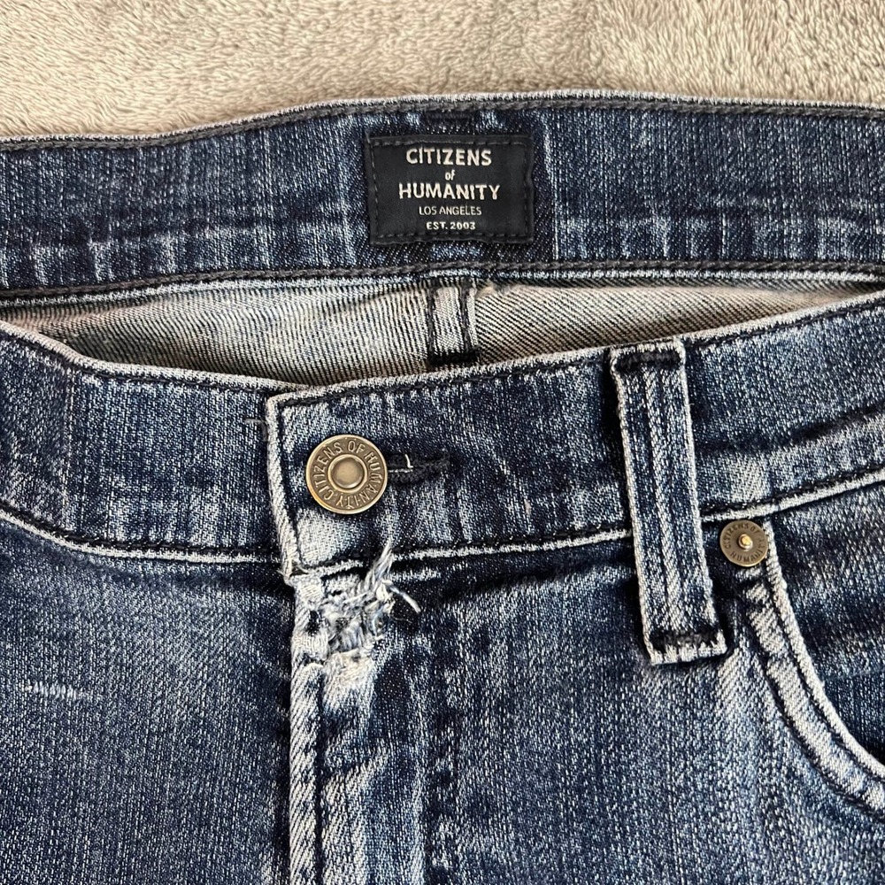 Citizens of Humanity Sid Regular Straight Jeans Mens 34 Dark Wash Patina - Picture 3 of 11